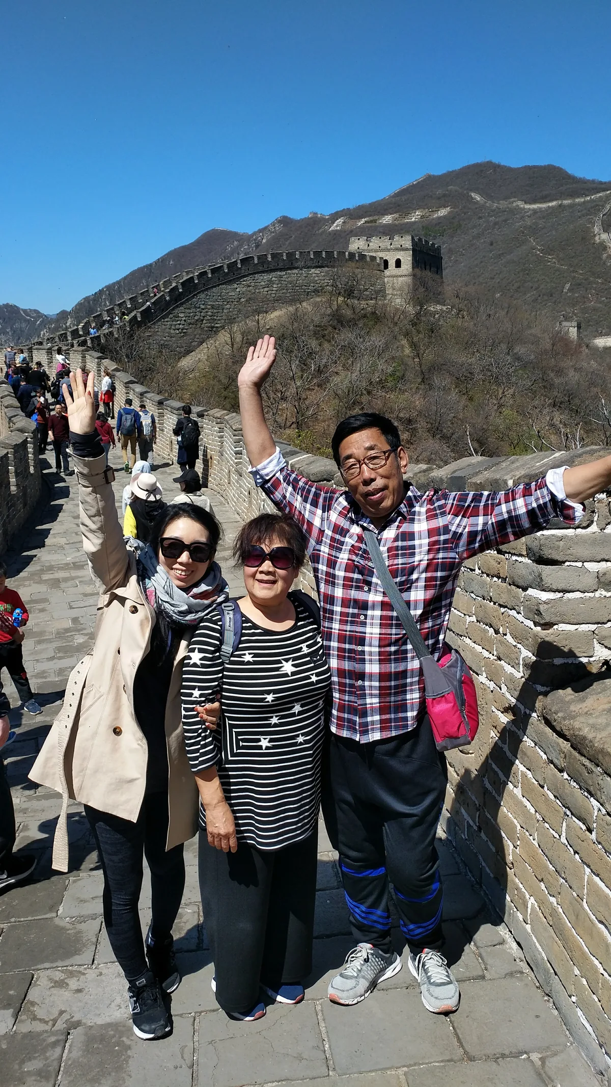 Teacher Mini with family at the Great Wall of China